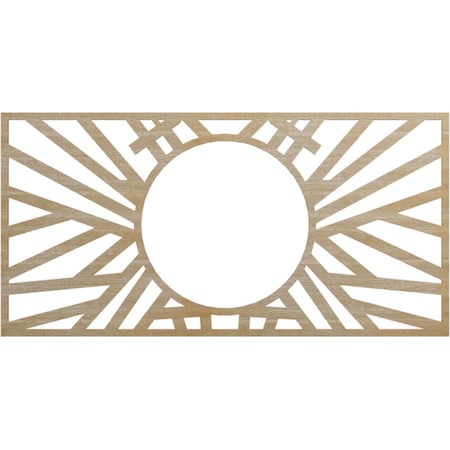 Ekena Millwork Hoover Wood Fretwork Pierced Ceiling Medallion, Hickory, 28"W x 14"H x 10 3/8"ID x 3/8"T CMWP28X14X0375HOHI